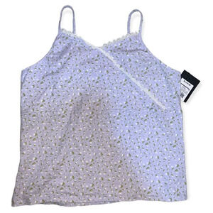 Floral lace trim crop